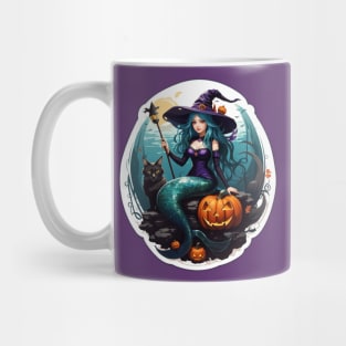 Mermaid Wizard and Cat Mug